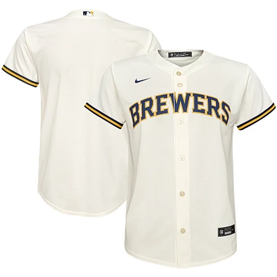 Maillot d'équipe Nike Milwaukee Brewers Home Replica crème pour jeune