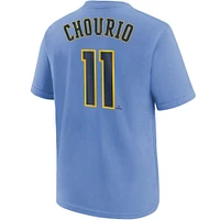 T-shirt Nike Jackson Chourio pour jeune, bleu poudre, Milwaukee Brewers City Connect, nom et numéro du joueur