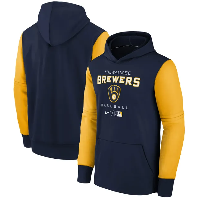 Nike Light Blue Milwaukee Brewers City Connect Pregame Performance Pullover Hoodie