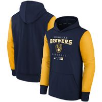 Youth Milwaukee Brewers Nike Navy Authentic Collection Performance Pullover  Hoodie