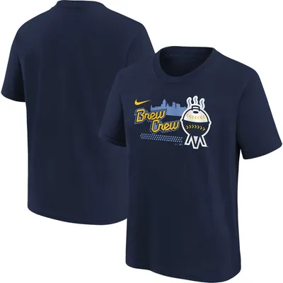 Youth Nike Navy Milwaukee Brewers 2023 City Connect Team T-Shirt