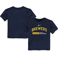 T-shirt Nike bleu marine pour jeunes des Milwaukee Brewers de la collection authentique séries éliminatoires 2023