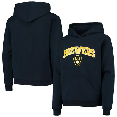Milwaukee Brewers Stitches Youth Pullover Fleece Hoodie - Navy