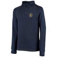 Youth Stitches Navy Milwaukee Brewers Raglan Quarter-Zip Jacket