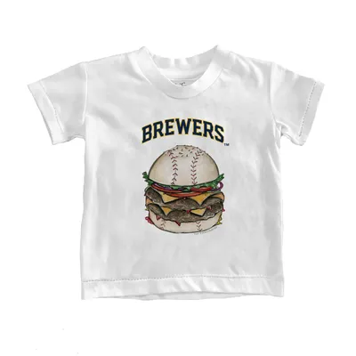 Milwaukee Brewers Tiny Turnip Youth Burger T-Shirt - White