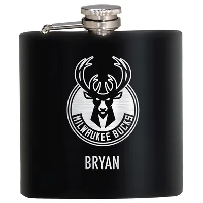 Milwaukee Bucks 6oz. Personalized Stealth Hip Flask - Black