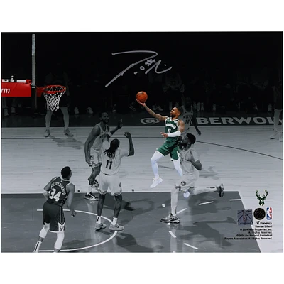 Damian Lillard Milwaukee Bucks Autographed 11" x 14" Driving to the Basket vs. Minnesota Timberwolves Spotlight Photograph