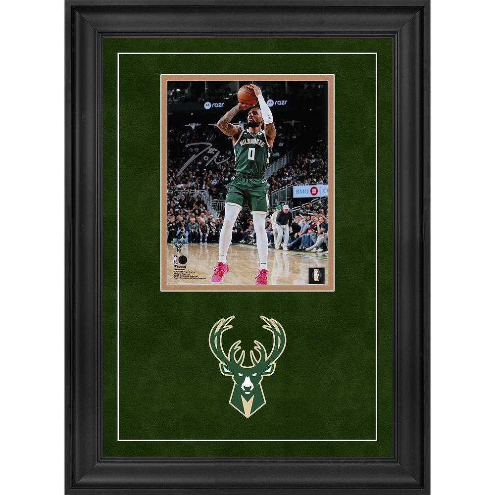 Damian Lillard Milwaukee Bucks Autographed Deluxe Framed 8" x 10" Jump Shot Photograph
