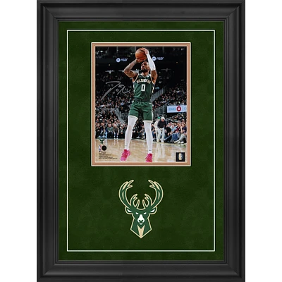 Damian Lillard Milwaukee Bucks Autographed Deluxe Framed 8" x 10" Jump Shot Photograph