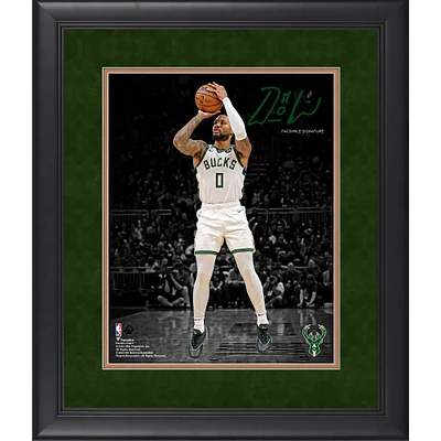 Damian Lillard Milwaukee Bucks Facsimile Signature 11" x 14" Spotlight Photograph