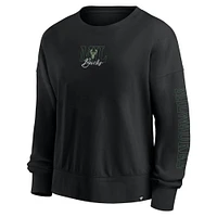 Fanatics Black Milwaukee Bucks Oversized Game Day Pullover Sweatshirt