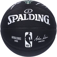 Giannis Antetokounmpo & Damian Lillard Milwaukee Bucks Autographed Black Spalding Team Logo Basketball - BAS