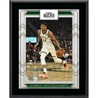 Plaque de joueur sublimée Giannis Antetokounmpo Milwaukee Bucks 10,5" x 13"