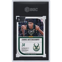 Carte 8,5 authentifiée SGC autographiée par Giannis Antetokounmpo Milwaukee Bucks 2018-19 Panini Threads Signage #36