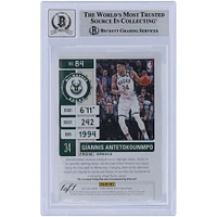 Giannis Antetokounmpo Milwaukee Bucks Autographed 2019-20 Panini Contenders Optic Printing Plate #84 #1/1 Beckett Fanatics Witnessed Authenticated 10 Card 