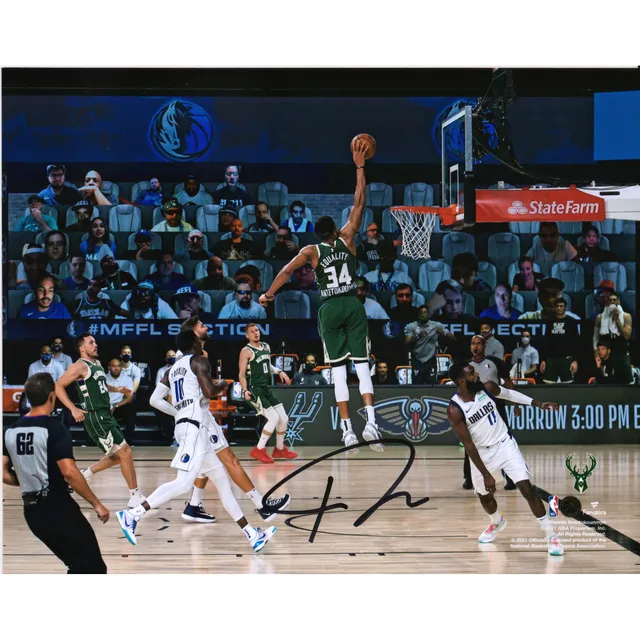 Giannis Antetokounmpo Signed Framed Green Authentic On Court Bucks Jersey  BAS