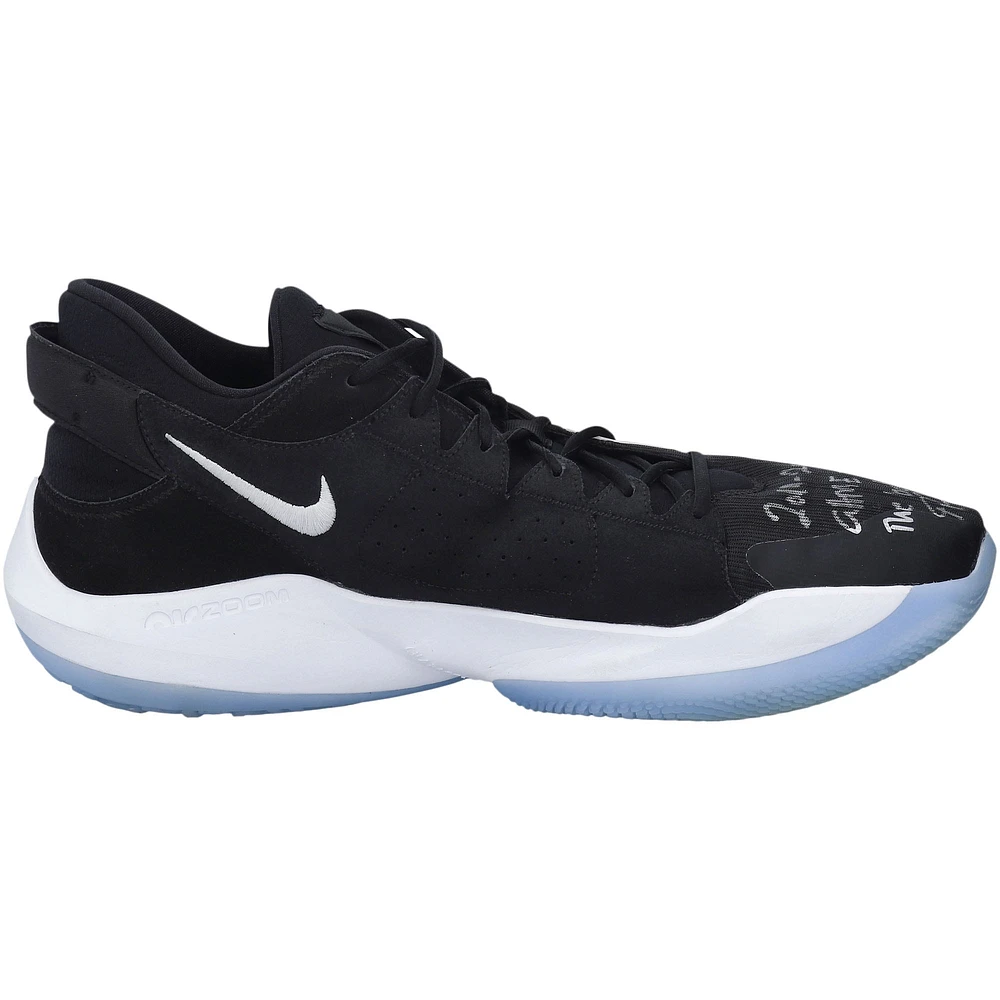 Giannis Antetokounmpo Milwaukee Bucks Autographed Game-Used Black Nike Shoes vs. Miami Heat on August 31 2020 with Multiple Inscriptions