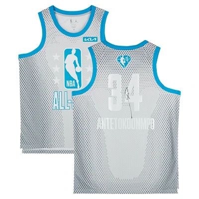 Maillot Jordan Brand All-Star Swingman 2021-22 dédicacé par Giannis Antetokounmpo des Milwaukee Bucks
