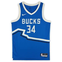 Giannis Antetokounmpo Milwaukee Bucks Autographed Nike 2024-25 Blue City Edition Swingman Jersey 