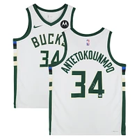 Giannis Antetokounmpo Milwaukee Bucks Autographed Nike White Association Swingman Jersey