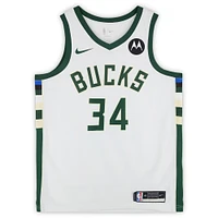 Giannis Antetokounmpo Milwaukee Bucks Autographed Nike White Association Swingman Jersey