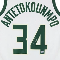 Giannis Antetokounmpo Milwaukee Bucks Autographed Nike White Association Swingman Jersey