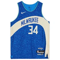 Giannis Antetokounmpo Milwaukee Bucks Autographed Royal Nike 2023-24 City Edition Authentic Jersey