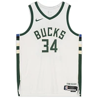 Giannis Antetokounmpo Milwaukee Bucks Autographed White Nike Association Edition Authentic Jersey