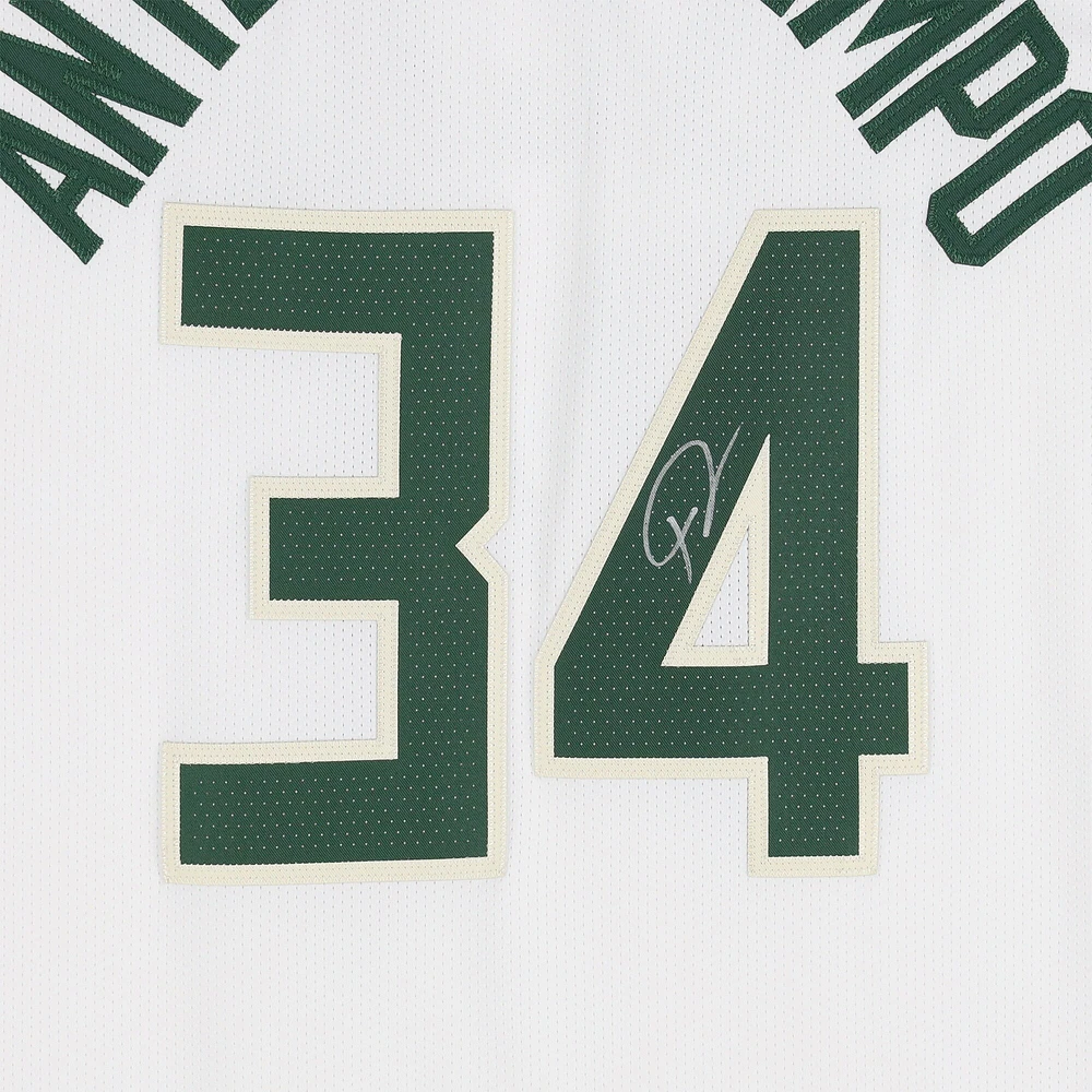 Giannis Antetokounmpo Milwaukee Bucks Autographed White Nike Association Edition Authentic Jersey