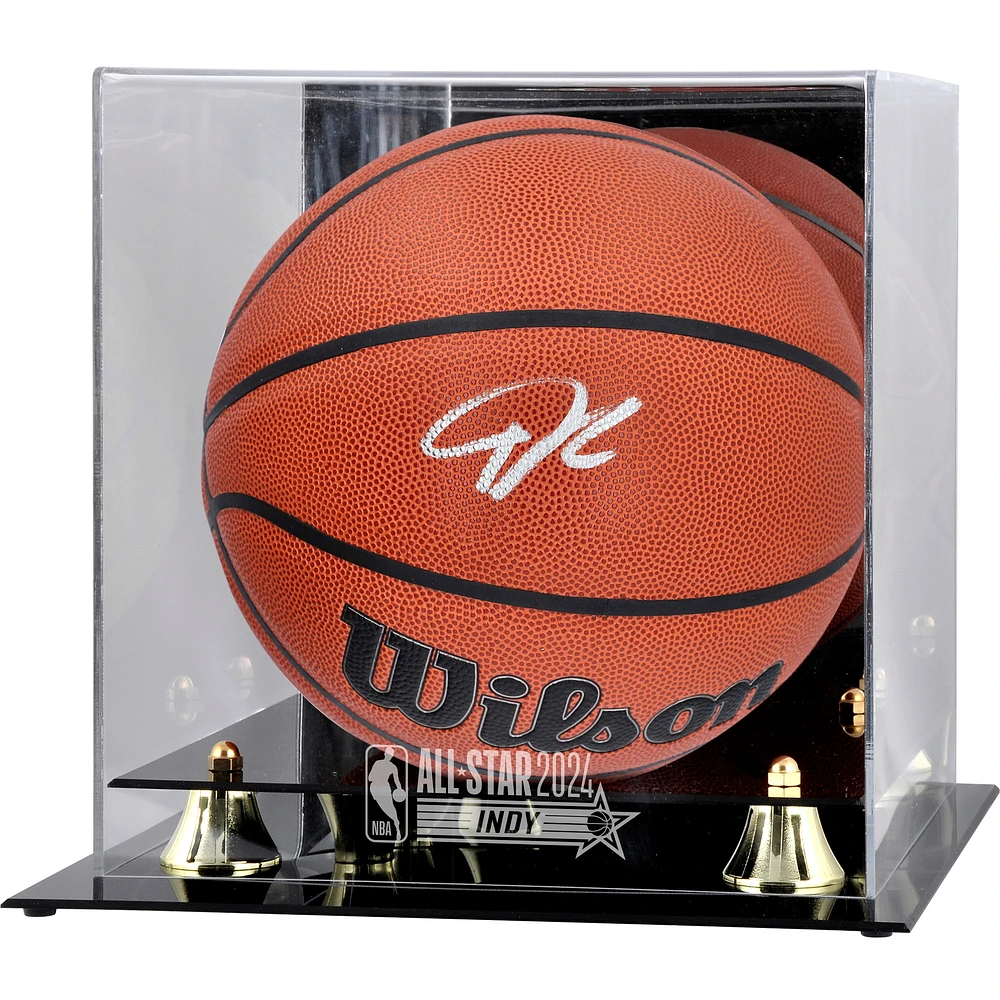 Giannis Antetokounmpo Milwaukee Bucks Autographed Wilson Indoor/Outdoor Basketball with Golden Classic 2024 NBA All-Star Game Logo Display Case