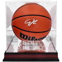 Giannis Antetokounmpo Milwaukee Bucks Autographed Wilson Indoor/Outdoor Basketball with Mahogany 2024 NBA All-Star Game Logo Display Case