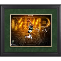 Giannis Antetokounmpo Milwaukee Bucks Framed 11" x 14" 2019 NBA MVP Spotlight Photograph with Facsimile Signature