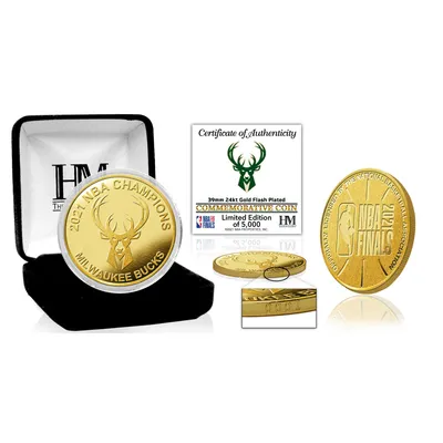 Milwaukee Bucks Highland Mint 2021 NBA Finals Champions Gold Mint Coin