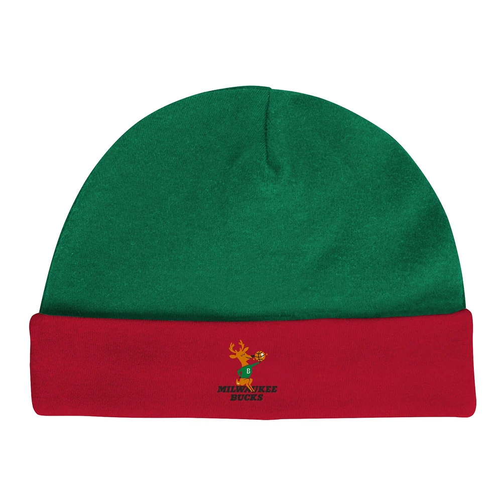 OST BUCKS ROUGE VERT INFANT M&N HWC SS & LS CREEPER AND BEANIE SET INFGIFPCK