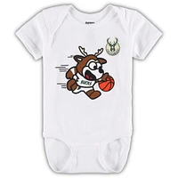 Body blanc de mascotte des Milwaukee Bucks pour bébé