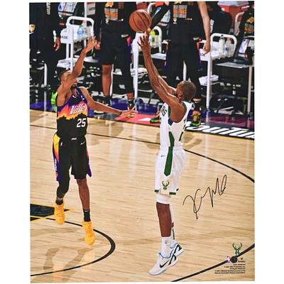 Khris Middleton Milwaukee Bucks Autographed 16" x 20" 2021 NBA Finals Champion Shooting Photograph