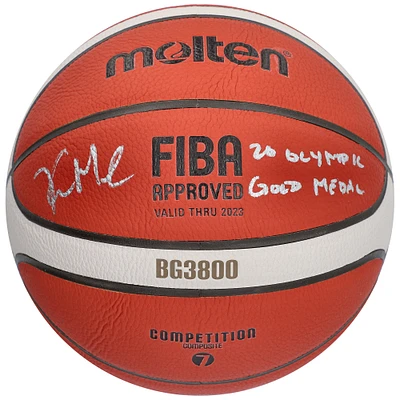 Khris Middleton Team USA Autographed Molten Olympic Basketball with "20 Olympic Gold Medal" Inscription
