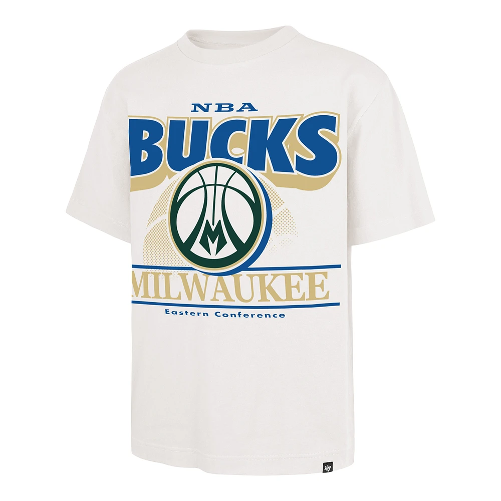 Men's '47  White Milwaukee Bucks City Edition Shifty Foundation T-Shirt