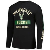 Men's Fanatics  Black Milwaukee Bucks Long Sleeve T-Shirt