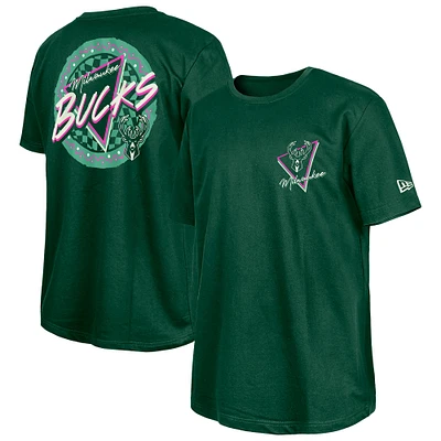 Men's New Era  Hunter Green Milwaukee Bucks Glow-in-the-Dark T-Shirt