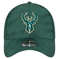 Casquette 39THIRTY Flex camouflage subtil vert chasseur Milwaukee Bucks New Era pour homme