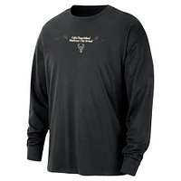 Men's Nike Black Milwaukee Bucks Courtside Oversized Long Sleeve T-Shirt