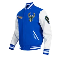 Men's Pro Standard  Blue Milwaukee Bucks 2024/25 City Edition Wool Varsity Full-Zip Jacket