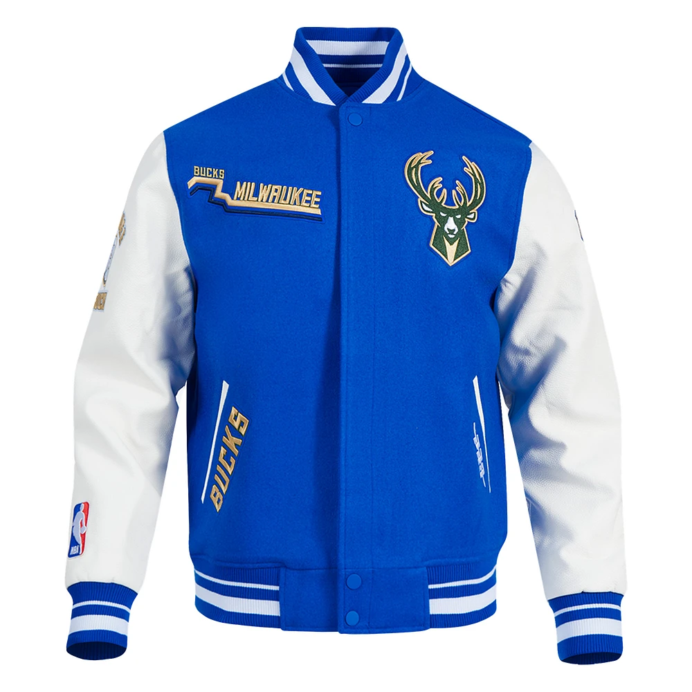 Men's Pro Standard  Blue Milwaukee Bucks 2024/25 City Edition Wool Varsity Full-Zip Jacket