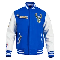 Men's Pro Standard  Blue Milwaukee Bucks 2024/25 City Edition Wool Varsity Full-Zip Jacket