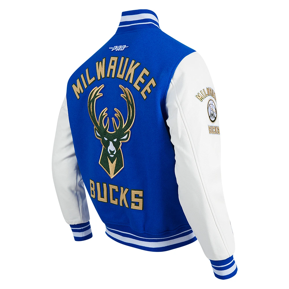 Men's Pro Standard  Blue Milwaukee Bucks 2024/25 City Edition Wool Varsity Full-Zip Jacket