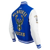 Men's Pro Standard  Blue Milwaukee Bucks 2024/25 City Edition Wool Varsity Full-Zip Jacket