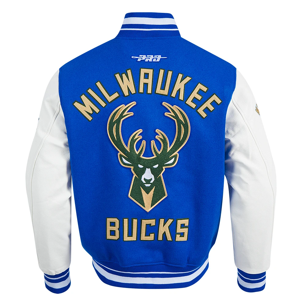 Men's Pro Standard  Blue Milwaukee Bucks 2024/25 City Edition Wool Varsity Full-Zip Jacket