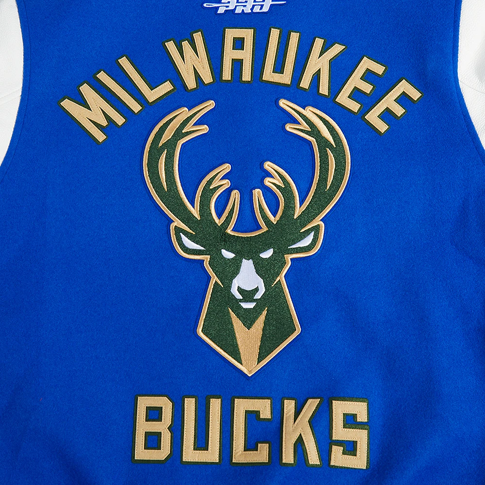 Men's Pro Standard  Blue Milwaukee Bucks 2024/25 City Edition Wool Varsity Full-Zip Jacket