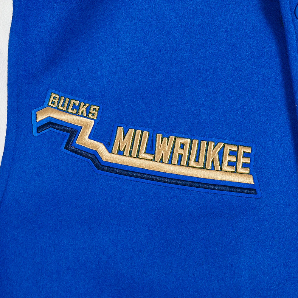 Men's Pro Standard  Blue Milwaukee Bucks 2024/25 City Edition Wool Varsity Full-Zip Jacket